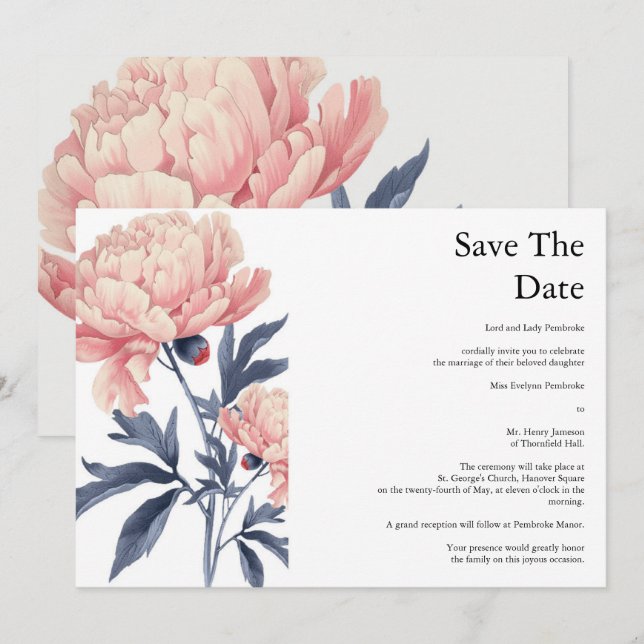 Invitation Save the Date_convites casamento  (Devant / Derrière)