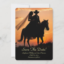 Save the Date Country Western Cowboy Cowgirl