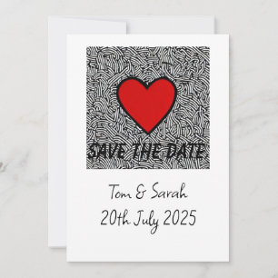 Invitation save the date love heart wedding