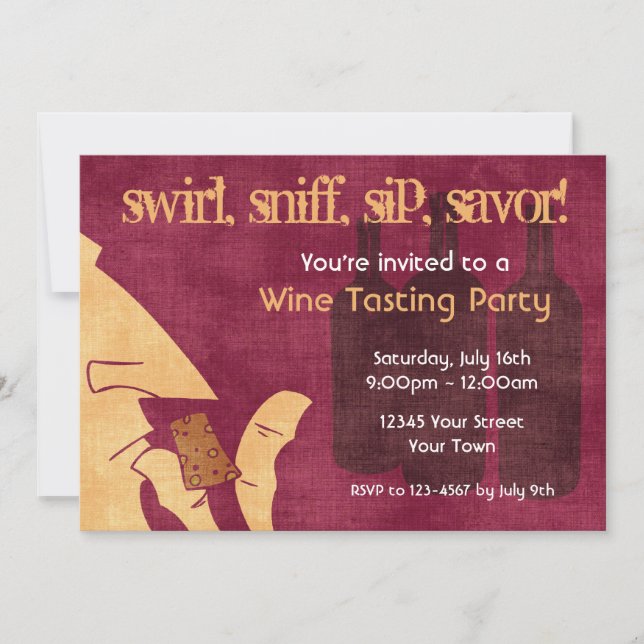 Invitation Savourer une fête du vin (Devant)
