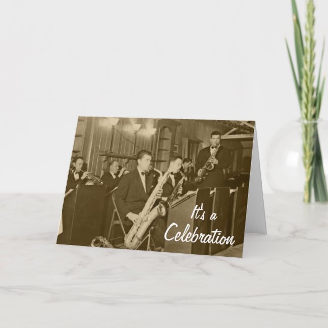 Invitation Saxophone Big Band Vintage (Devant)