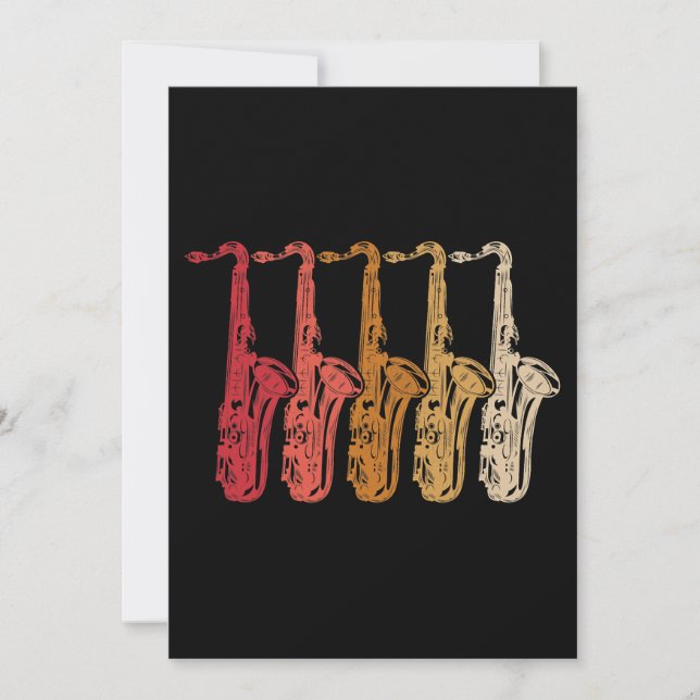 Invitation Saxophone Saxaphone Player Musique Jazz Teneur (Devant)