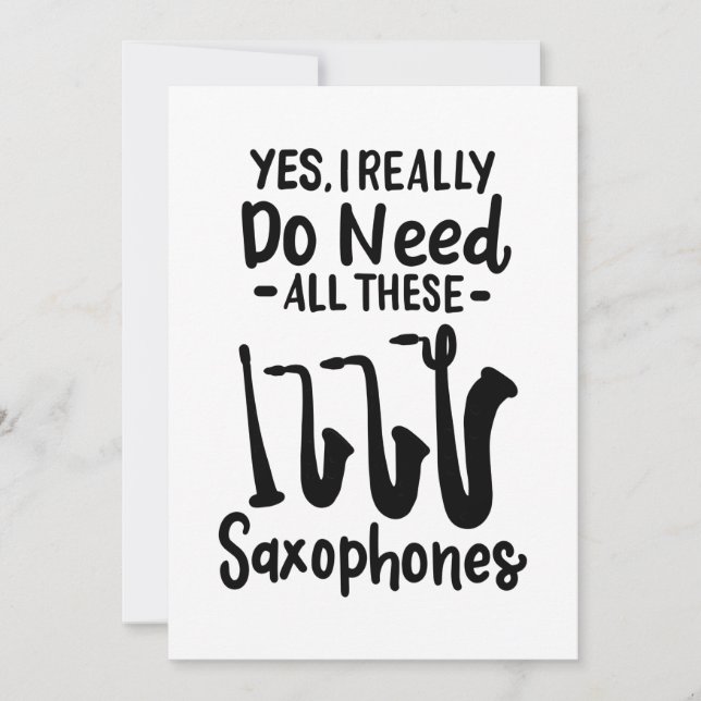 Invitation Saxophone - Types de saxophones (Devant)