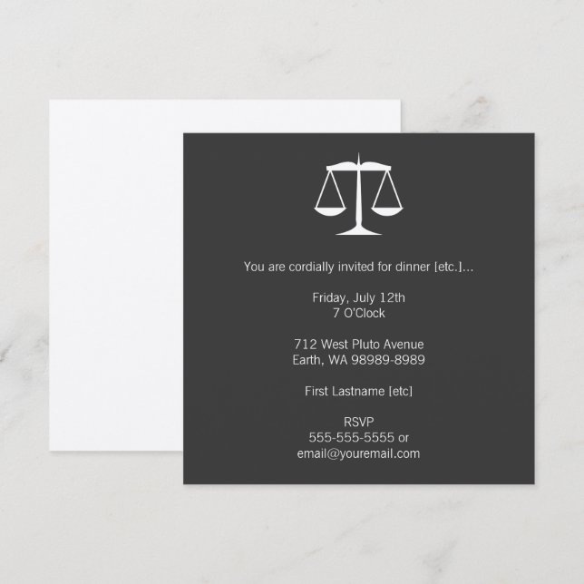 Invitation Scales de justice (Devant / Derrière)
