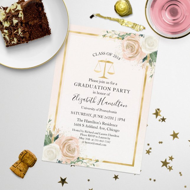 Invitation Scales de justice Droit École de droit Grand Parti (Créateur téléchargé)