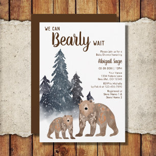 Invitation Scandi Bear Hiver Neutre Baby shower d'attente Bea