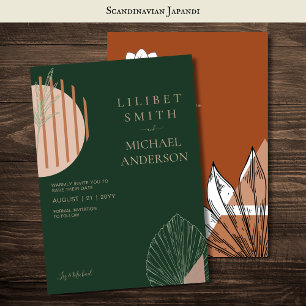 Invitation Scandinave Japandi Moderne Abstrait Dates d'enregi