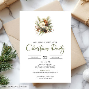 Invitation Scandinave Minimaliste Noël en mousse verte beige