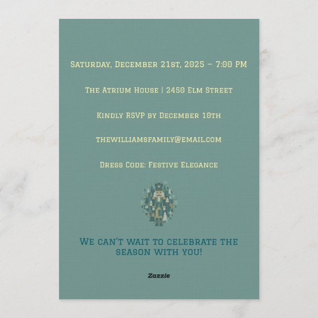 Invitation Scandinavian Christmas Nutcracker (Dos)