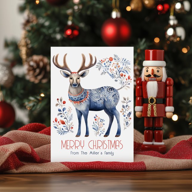 Invitation Scandinavian Folk Reindeer Christmas Party Invite (Créateur téléchargé)