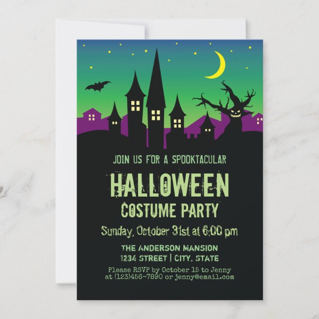 Invitation Scary Déplaisant Haunted Maison Halloween Costume  (Devant)