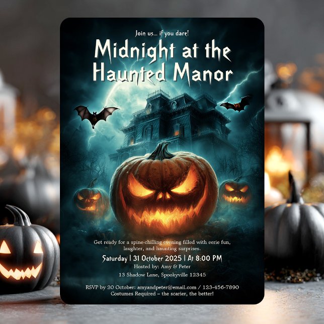 Invitation Scary Éffrayant Haunted House Adult Halloween Part (Scary Spooky Haunted House Adult Halloween Party Invitation)