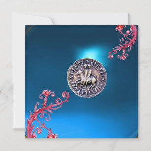 Invitation SCEAU DES CHEVALIERS TEMPLIERS bleu saphir