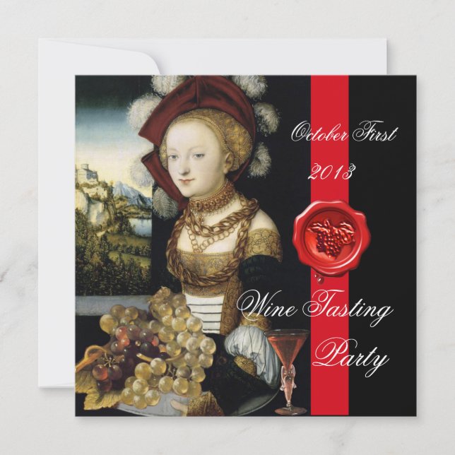 INVITATION SCEL EN CIRE POUR FÊTE DE DÉGUSTATION DE VIN DE VI (Devant)