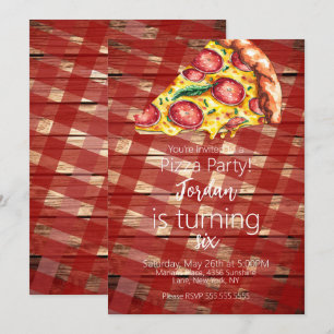 Invitation Scénario de fête d'anniversaire Tranches de pizza