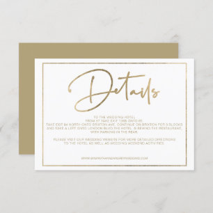 Invitation Scénario d'élégance or chic détails mariage 