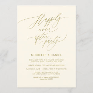 Invitation Scénario d'or romantique, Elopement Mariage