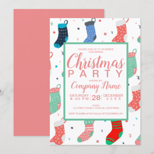 Invitation Scénario motif des chaussettes de Noël modernes