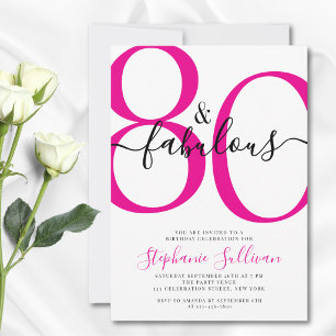 Invitation Scénario Quatre-vingts et Fabuleux 80e Anniversair