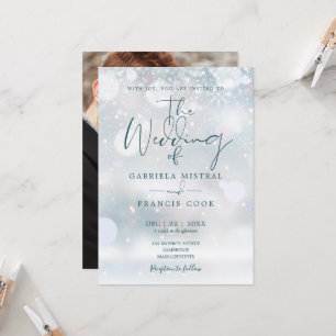 Invitation Scénario Winter Wonderland Photo de mariage sous l