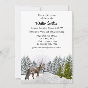 Invitation Scène De Neige Dîner Solstice Hiver