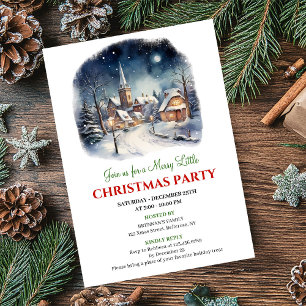 Invitation Scène de Noël festive de ville minimaliste pour fê