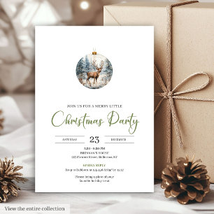 Invitation Scène de Noël hivernale chic boho cosy cerf