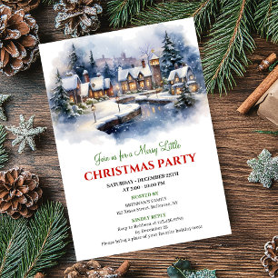 Invitation Scène de Noël sereine à l'aquarelle, ville festive