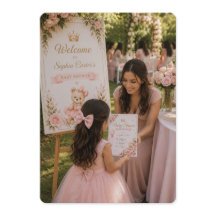 Scène de panneau de bienvenue pour Baby Shower Ros