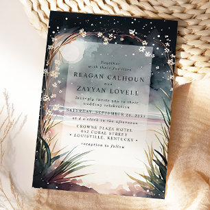 Invitation Scène de plage au clair de lune pour mariage