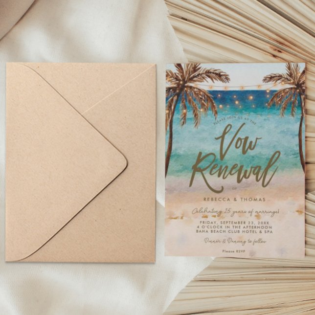 Invitation scène de plage tropicale avis de renouvellement (Créateur téléchargé)