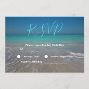Invitation Scène de plage tropicale Sables blancs Mariage RSV