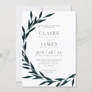 Invitation Scène de rêve Feuille classique EMERALD GREEN, Inv