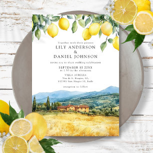 Invitation Scène toscane aux citrons Mariage italien