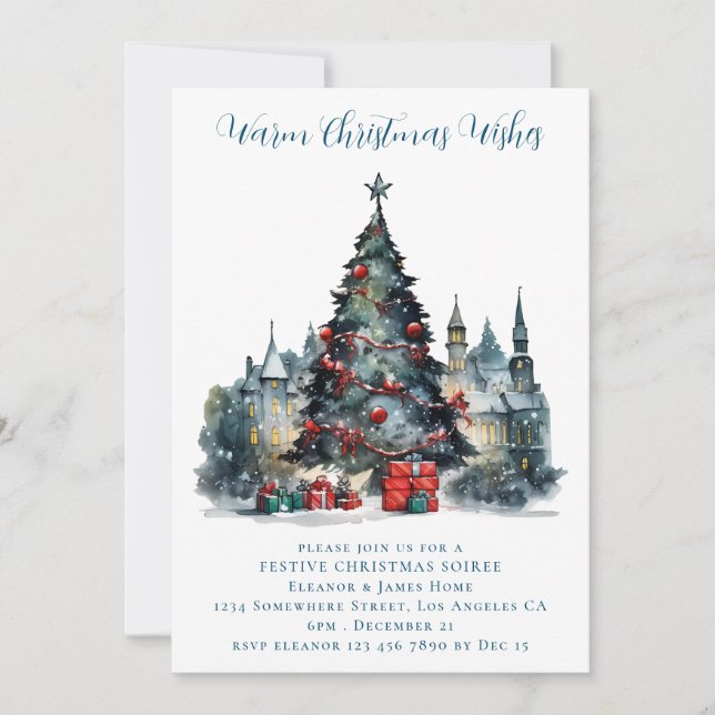 Invitation Scène traditionnelle Joyeux Noël (Devant)