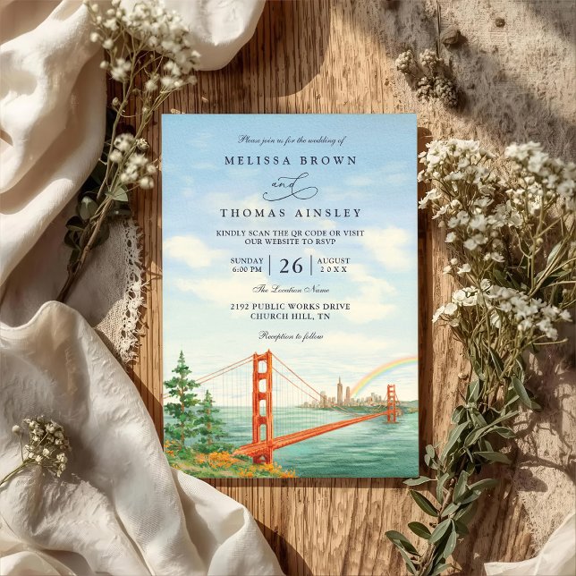 Invitation Scenic San Francisco Destination QR Code Wedding (Créateur téléchargé)