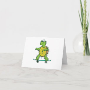 Invitation Schildkröte liebt Skateboard fahren