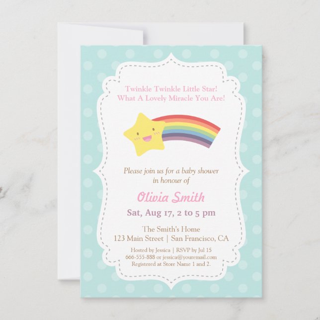 Invitation Scintillement de scintillement peu de baby shower (Devant)