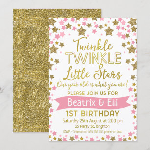 Invitation Scintillement jumeau de filles peu d'invitation