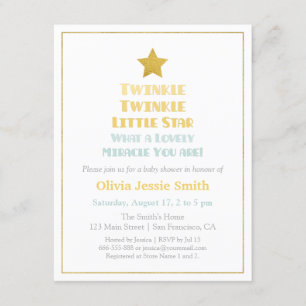 Invitation Scintillement moderne de scintillement peu de baby