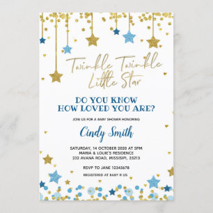 Invitation Scintillement peu d'invitation de baby shower d'or