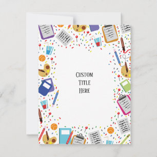 Invitation scolaire personnalisée