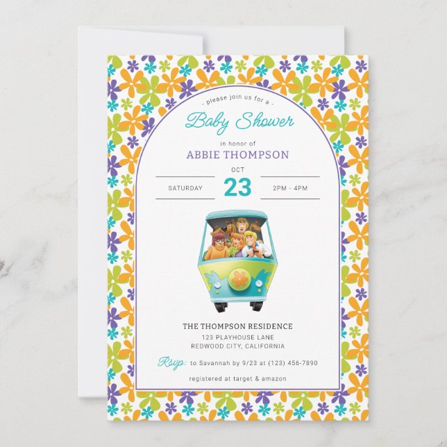Invitation Scooby-Doo et le Baby shower de la machine mystère (Devant)