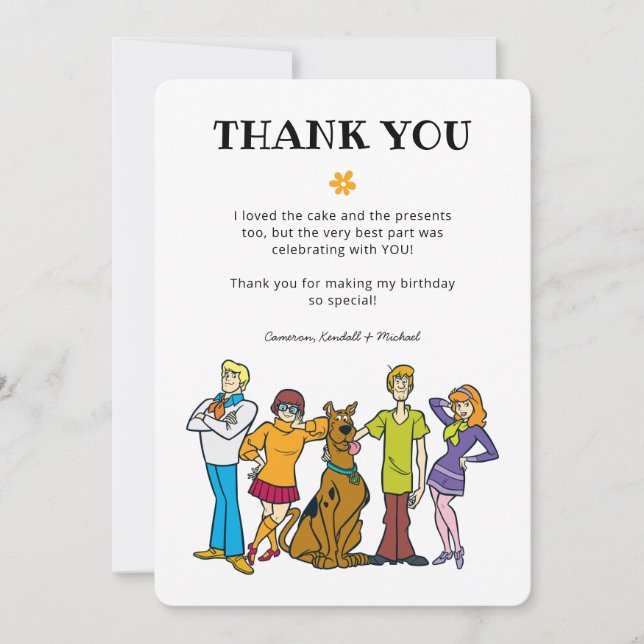 Invitation Scooby-Doo et le Merci d'anniversaire de Gang (Devant)