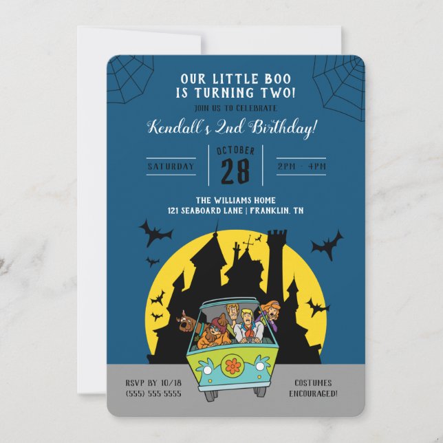 Invitation Scooby-Doo | Halloween 2ème anniversaire (Devant)