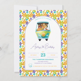 Invitation Scooby-Doo & Mystery Machine Anniversaire