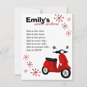 Invitation Scooter rouge