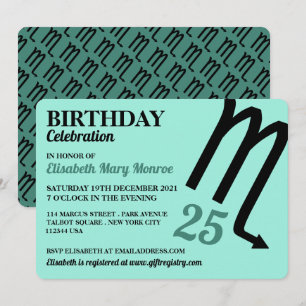 Invitation Scorpio, Scorpion, Signe Zodiaque, Anniversaire