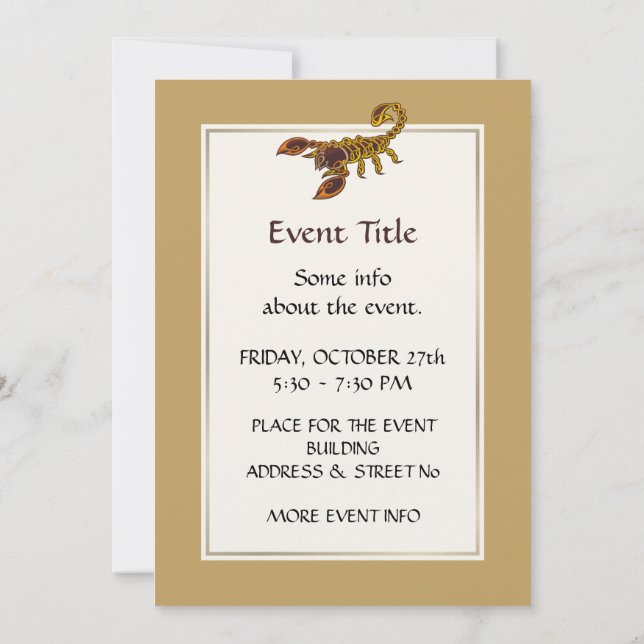 Invitation Scorpion de noeud celtique (Dos)