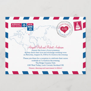 Invitation Scotland Airmail Mariage